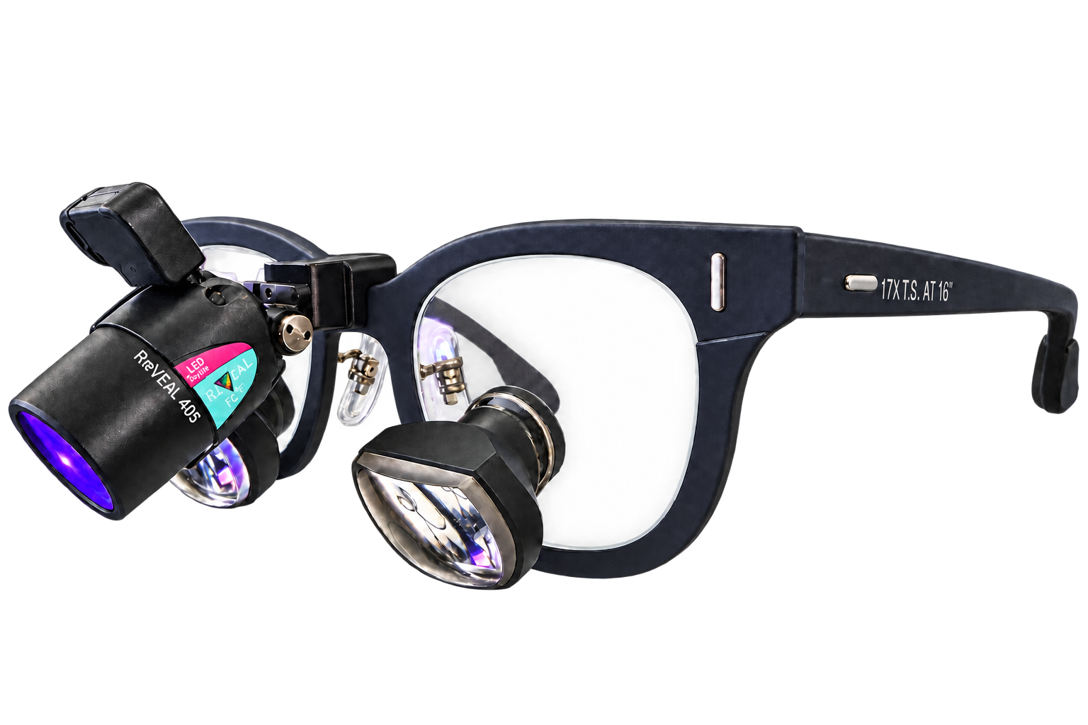 REVEAL-Lupenbrille von Designs for Vision mit Yeoman-Rahmen und Headlight